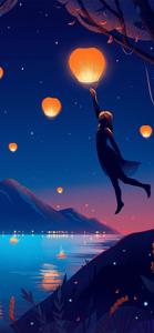 Girl And The Lanterns iPhone 11 iphone 11 wallpaper