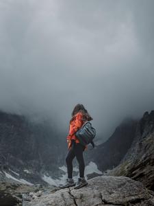 Girl Hiking Alone Mist alone girl wallpaper