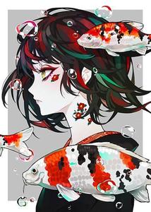 Girl Koi Fish Unique Cool PFP Digital Art unique cool pfp wallpaper