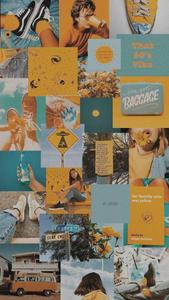 Girl Orange Aesthetic Collage aesthetic collage wallpaper