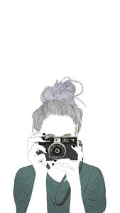 Girl With Camera Aesthetic Drawing aesthetic drawings wallpaper