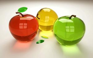 Glistening Red Apples in 3D Wallpaper