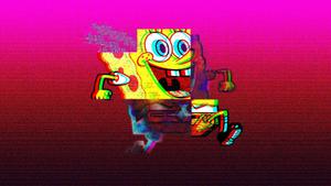 Glitch Spongebob In Pink spongebob wallpaper
