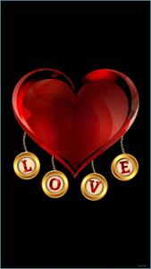 Glossy Red Heart Love Phone love phone wallpaper