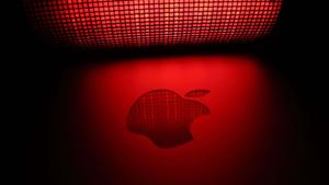Glowing Apple Logo on Elegant Black Background apple logo wallpaper