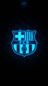 Glowing Blue Barcelona FC Logo barcelona wallpaper