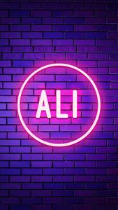 Glowing Neon Ali Name name wallpaper