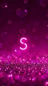 Glowing S Name With Hearts name wallpaper