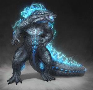 Godzilla Black Aesthetic Neon Blue Lights Picture godzilla wallpaper