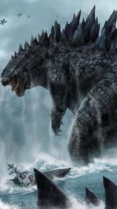 Godzilla Emerges From The Depths godzilla wallpaper