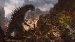 Godzilla In Mountain Forest Art Picture godzilla wallpaper