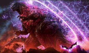 Godzilla Surrounded By Purple Lightning Picture godzilla wallpaper