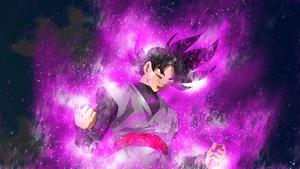 Goku Black Surrounded by a Powerful Purple Aura goku black wallpaper