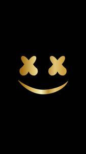 Gold Marshmello Smiley 8K Phone 8k phone wallpaper