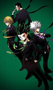 Gon, Killua, Kurapika, and Leorio join forces in Hunter X Hunter. hunter x hunter wallpaper