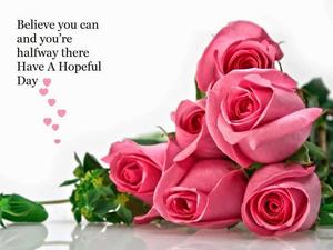 Good Morning Pink Rose Quote Picture good morning wallpaper