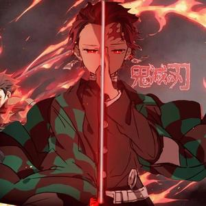 Good PFP Tanjiro Fiery Background