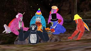 Gorilla Tag Colorful Players Gathering gorilla tag wallpaper