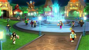 Grab your friends and come join the fun at the Roblox Plaza! roblox wallpaper
