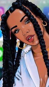 Grace and Beauty - Cute Black Girl with Interlaced Hair cute black girl wallpaper