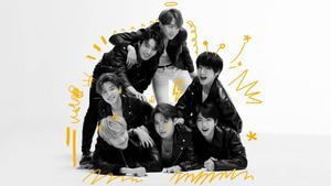 Grayscale BTS Group Photo bts group photo wallpaper