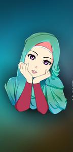 Green Hijab Cartoon hijab cartoon wallpaper