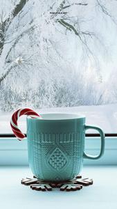 Green Mug Candy Cane Winter iPhone winter iphone wallpaper
