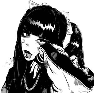 Grunge Anime Girl Black And White PFP black and white pfp wallpaper