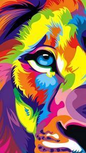 Half Rainbow Lion Colorful 4k Phone colorful 4k phone wallpaper