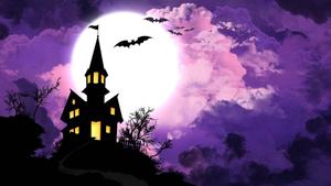 Halloween House Purple Sky halloween wallpaper