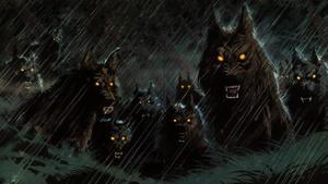 Halloween Werewolves Dark Rain halloween wallpaper