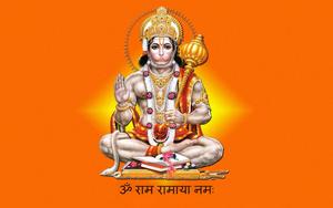 Hanuman On Orange 4K HD Wallpaper