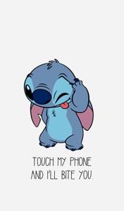 Happy and Mischievous Stitch Tries to Be Good Wallpaper