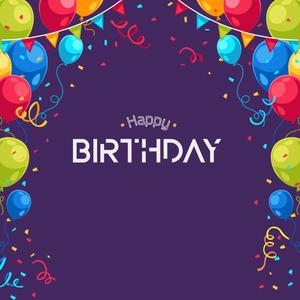 Happy Birthday Balloon Confetti Border happy birthday wallpaper