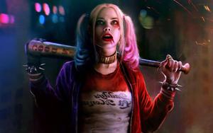 Harley Quinn in an iconic pink and black cosplay harley quinn wallpaper