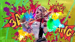 Harley Quinn looking mischievous in Suicide Squad. harley quinn wallpaper