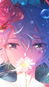 Hatsune Miku Flower 4K Anime Phone Wallpaper