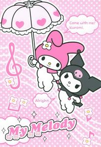 hello kitty and kawaii kitty with an umbrella kuromi iphone wallpaper