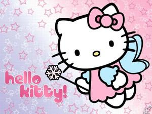 "Hello Kitty as a magical pink fairy!" Wallpaper