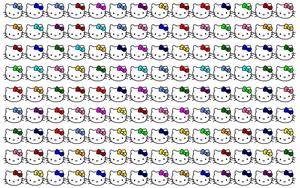 Hello Kitty Face Pattern Background Wallpaper