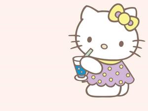 Hello Kitty Laptop Sipping Drink hello kitty laptop wallpaper