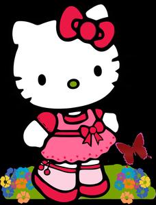 Hello Kitty Red Dress Butterfly sanrio wallpaper