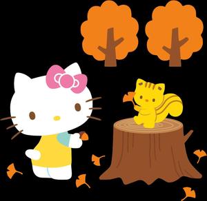 Hello Kittyand Friend Autumn Scene sanrio wallpaper