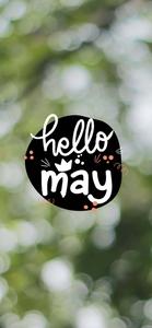 hello may logo on a blurry background may wallpaper