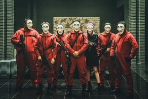 Here's to another successful heist with the gang! money heist wallpaper