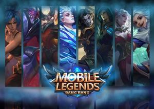 Hero Lineup With Mobile Legends Logo mobile legends logo wallpaper