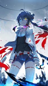 Heterochromia Cute Anime Girl iPhone cute anime girl iphone wallpaper