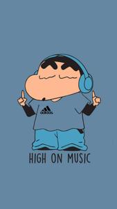 High On Music Shinchan Aesthetic shinchan aesthetic wallpaper