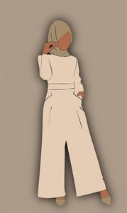 Hijab Cartoon Aesthetic Brown hijab cartoon wallpaper