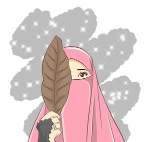 Hijab Cartoon Brown Leaf hijab cartoon wallpaper